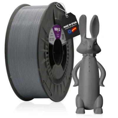 Imagen de WINKLE Filamento PETG Gris Ceniza Impresora 3D 2,85mm 1kg Compatible con Mayoría Impresoras Precisión Dimensional Bobina