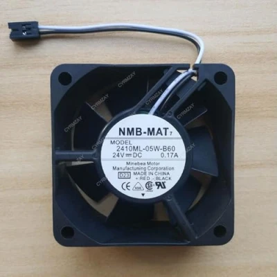 Imagen de CYRMZAY Ventilador Compatible para NMB Mat 2410ML 05W B60 24V 0.17A 6025 6CM 2 Wire Cooling