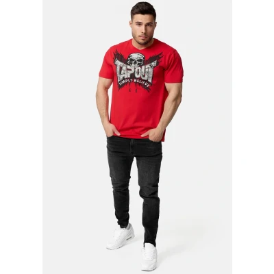 Imagen de Tapout Normale Passform Creston Camiseta estampada, Hombre, Talla: Medium, Red black silver