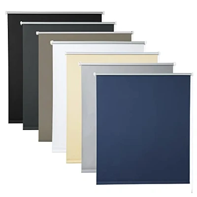 Imagen de WOLTU Estor Enrollable Opaco sin Taladrar 100x160 cm Blue, Persiana Blackout Termico para Puertas y Ventanas con Cadena, Instalación Pinzas, Protección Visual