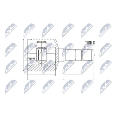 Imagen de NTY NPW PL 024 Junta Homocinética Transmisión automática Eje delantero