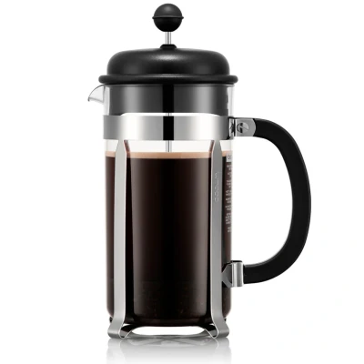 Imagen de Bodum French Press System Caffeteria 8 Cups 1 L Cafetera émbolo, Vidrio, plástico, Acero, Negro, Taza
