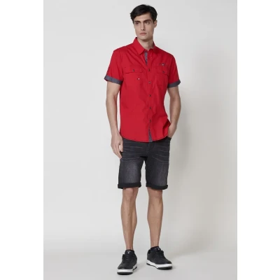 Imagen de Koroshi Shortsleeved Camisa, Hombre, Talla: Large, Red