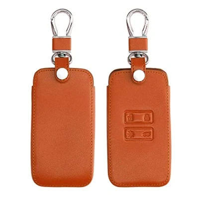 Imagen de kwmobile Carcasa Compatible con Renault Llave de Coche Smart Key 4 Botones (Solo Keyless Go) Funda Cuero sintético Case para Mando Control Auto Naranja