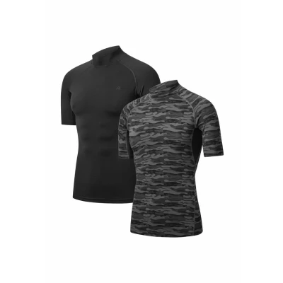 Imagen de Danish Endurance Compression Short Sleeve 2PACK Camiseta deportiva, Hombre, Talla: Medium, Black grey camo
