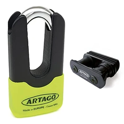 Imagen de Artago 69X6 Pack Candado Antirrobo Disco Alta Seguridad + Soporte para Yamaha MT 09 y Tracer 900, Homologado Sra, Sold Secure Gold, ART4