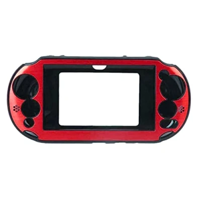 Imagen de OSTENT Funda Protectora de Piel Aluminio Metalizada Colorida Compatible con Sony PS Vita PSV PCH 2000 Color Rojo