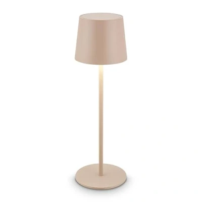 Imagen de Briloner lámpara mesa LED IP44 inalámbrica, táctil, regulable, batería y luz intercambiables, lectura, noche, camping, exterior, 11x33 cm, beige