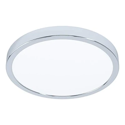 Imagen de Eglo LED lámpara de techo Fueva 5, montaje en superficie, iluminación metal cromo y plástico superficie iluminada blanco, diámetro 28,5 cm, IP44