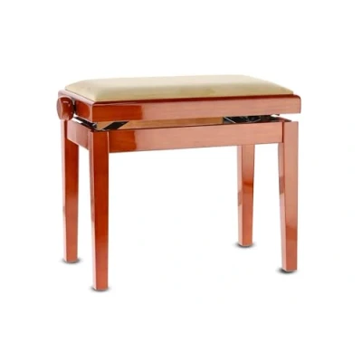 Imagen de GEWA banco de piano Deluxe, madera maciza, regulable en altura cerezo brillo intenso