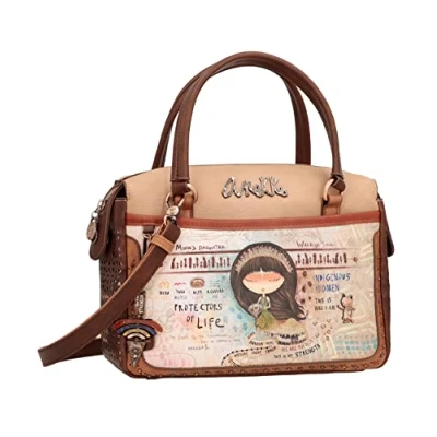Imagen de Anekke Bolso Bowling de Mujer Polipiel con 2 Asas Mano y Cierre Cremallera Menire Accesorios Complementos 28x22x14 cm
