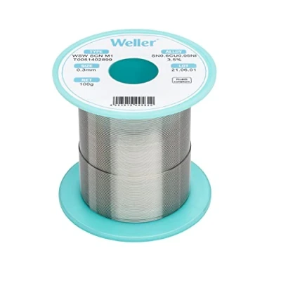 Imagen de Weller wsw scn m1 (t0051402899) filo saldante, ø 0.3mm, 100g, lega sn99.3cu0.6ni0.05, contenuto di fondente 3,5%