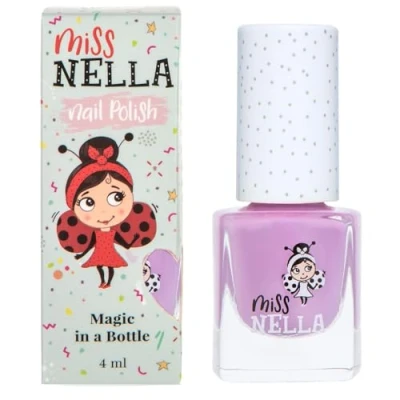 Imagen de Miss Nella BUBBLE GUM Esmalte especial para uñas con brillos niños, fórmula despegable, a base de agua y sin olor