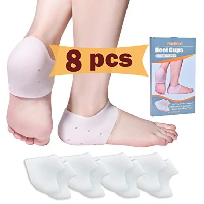 Imagen de Protector Talon, Talon Gel, Gel Espolon (4 Pares) Nuevo Material, Silicona, Para el Aquiles, Fascitis Plantar, Espolones Tacón, Alivia Dolor de Talón.