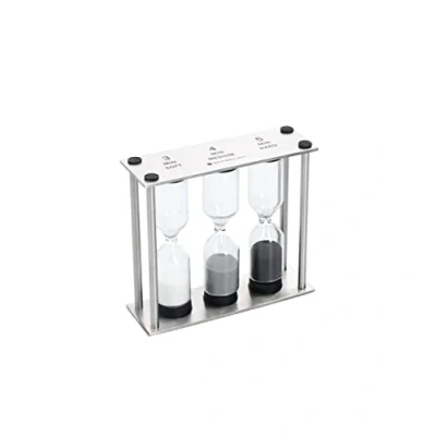 Imagen de KitchenCraft Temporizador Reloj de Arena Triple MasterClass, Acero Inoxidable, Plata, 9 x 12 16 cm