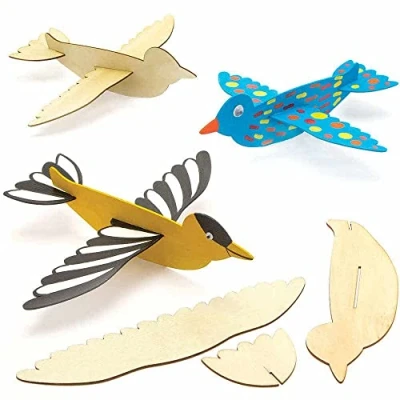 Imagen de Baker Ross FC704 Planeador de Madera con Diseño Pájaros Juego 8, Actividades artesanales para niños