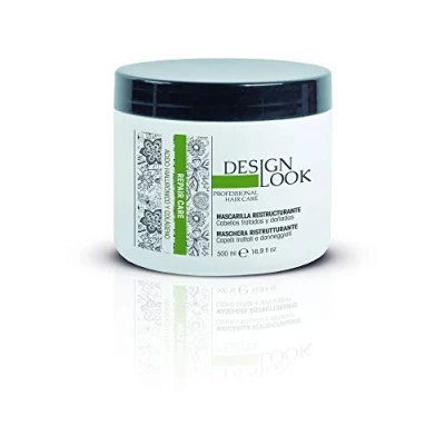 Imagen de DESIGN LOOK MASCARILLA REESTRUCTURANTE Acido HIALURONICO Y COLAGENO Repair Care 500ML, Negro, Estandar