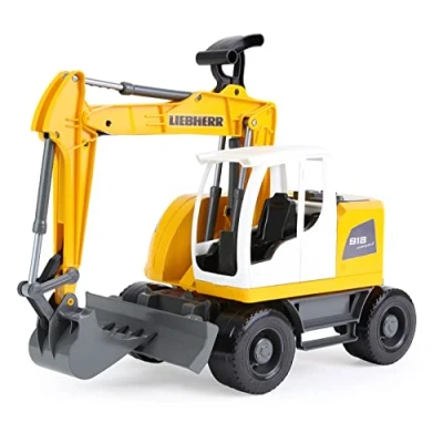 Imagen de Lena Zabawki Excavadora Liebherr A918 Litronic Bagger Juguete, Color Amarillo (SiMM Spielwaren GmbH 04611)