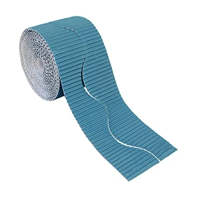Imagen de Bright Ideas Corrugated Border for School Displays Rollo de Borde Corrugado para exhibiciones Escolares, Papel, Verde Azulado, 10cm x 7.5m