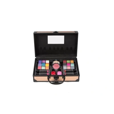 Imagen de MYA Cosmetics Travel Fashion Gold Maletín Maquillaje Profesional Set 24 Sombras Ojos + 4 Labiales Colorete