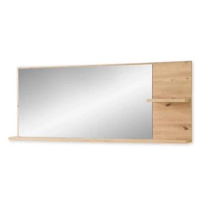 Imagen de Stella Trading Bari Espejo de Pared en Aspecto Roble Artesano, Certificado FSC, práctico con Estante para Pasillo y Armario, 148 x 60 17 cm (Ancho Alto Profundidad)