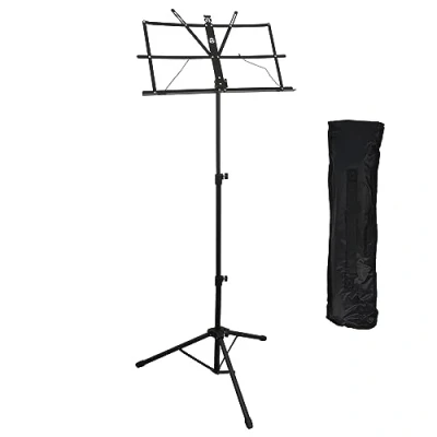 Imagen de A Star Atril Plegable para Partituras, Liviano, Ajustable en Altura Partituras Metálicas con Bolsa de Transporte Negro