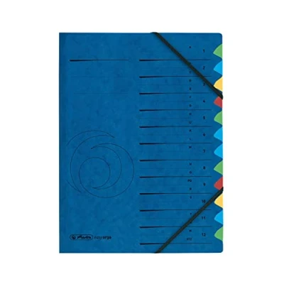 Imagen de Herlitz 5001128 Archivador de cartón A4 con índice del 1 12 y la a Z 355 g/m2