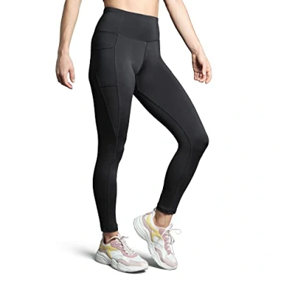 Imagen de DANISH ENDURANCE Leggings Deportivos para Mujer, Mallas de Alto Rendimiento, Bolsillo Trasero con Cremallera, Negro, S