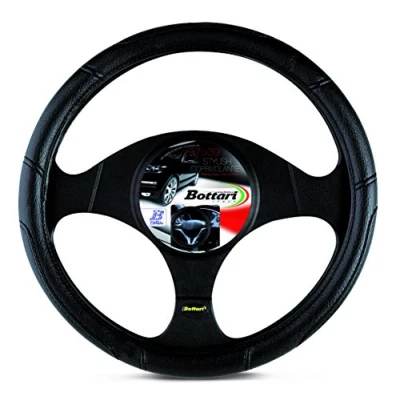 Imagen de Bottari 16768 Funda Volante para Coche y Furgonetas Stylish, Color Negro, Talla Grande: Diámetro 39/41 cm, 41 45 cm