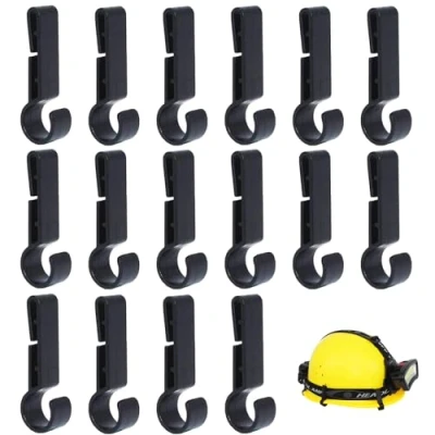 Imagen de 16 Clips Antideslizantes para Casco, Gancho Faros de Faro Protector Faros, linterna Cabeza Casco Correr, Camping, Pesca, Ciclismo.