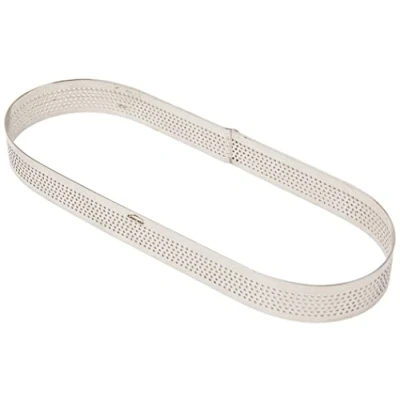 Imagen de Lacor Molde ARO Oval Perforado 7x20x2 CM, Acero Inoxidable, Gris, 20 cm