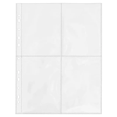 Imagen de Ideen mit Herz Fundas transparentes para documentos, DIN A4, 4 compartimentos de 10,8 x 15,2 cm, transparentes, 50 unidades