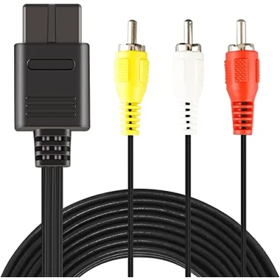 Imagen de Link e : Cable AV De Audio Y Video RCA Compatible Con Las Consolas Nintendo 64, Super Gamecube (N64, SNES, GC)
