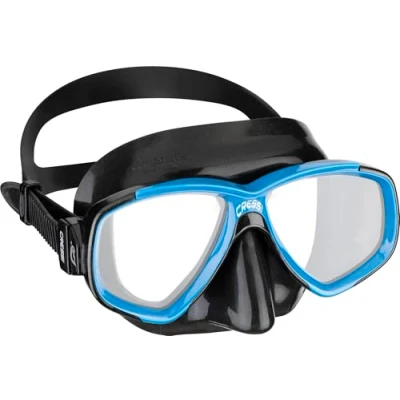 Imagen de CRESSI Perla Mask Black/Blue Máscara de Buceo Unisex Ideal para Esnórquel, Apnea, Buceo, Negro/Azul, Talla Única