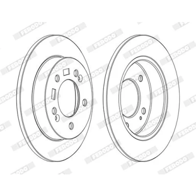 Imagen de FERODO PREMIER DDF1874C Disco de freno 258 10 5 macizo revestido sin tornillos HYUNDAI: ix20, KIA: Venga Furgón / Hatchback,