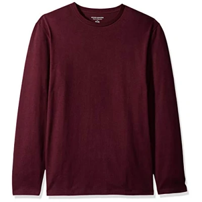 Imagen de Amazon Essentials Camiseta de Manga Larga Ajuste Normal Hombre, Burdeos, XS