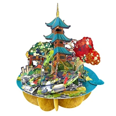 Imagen de SANTORO Pirouette, 3D Pop Up Greeting Card Japanese Garden For Her, Him, Birthday, Mothers Day, Fathers Day