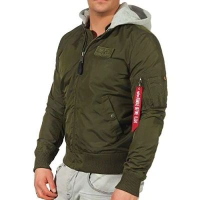 Imagen de Alpha Industries MA1 TT HOOD Chaquetas bomber, Hombre, Talla: Large, Dark green