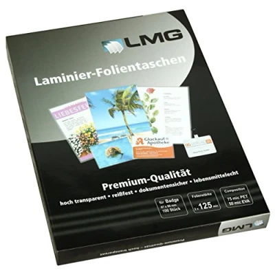 Imagen de LMG lmgba de 125 plastificar Badge, 67 x 99 mm, 2 micras, 100 unidades)