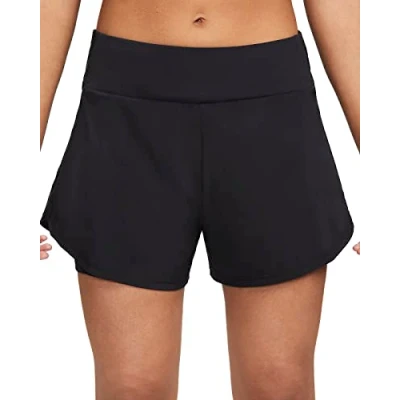 Imagen de Nike Performance W NK Bliss DF MR 3IN 2N1 SHOR Pantalón corto de deporte, Mujer, Talla: XL, Black/reflective silver