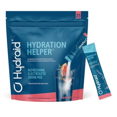 Imagen de Hydraid® Hydration Helper I polvo con electrolitos y carbohidratos Mejora la absorción de agua 25 unidades Bebida en deportiva baja calorías Fabricado Alemania Pomelo