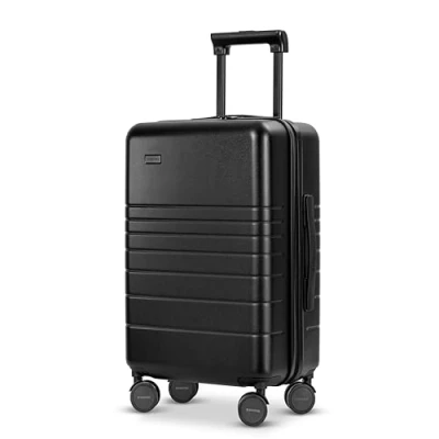 Imagen de ETERNITIVE Maleta Mediana Rígida de Policarbonato &amp; ABS Tamaño: 64 x 39 27 cm Capacidad: 64L Viaje con Cerradura TSA Ruedas 360 Negro
