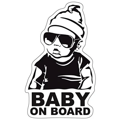 Imagen de Finest Folia Baby on Board Sticker 12 x 7 cm Autoadhesivo Pegatinas Auto Coche Adhesivo Resistente al UV Agua (Baby Board, Niño)