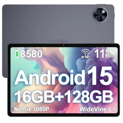 Imagen de DOOGEE U11 Android 15 Tablet 11 Pulgadas, Niños 8580mAh 16GB RAM+128GB ROM (TF 2TB), Octa Core 5G WiFi Widevine L1 Bluetooth 5.0 13MP+5MP Face ID GPS OTG