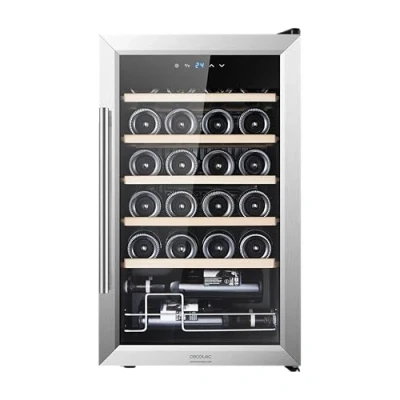 Imagen de Cecotec Vinoteca Nevera para Vinos 24 Botellas Bolero GrandSommelier 2450 Inox Compressor. Temperatura ajustable de 5 18ºC, Alto rendimiento, Funcionamiento silencioso y sin Vibraciones