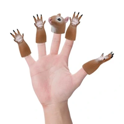 Imagen de 1 juego de marionetas dedo ardilla, mano animales, mini juguete novedoso, bonitos accesorios para dedos, juguetes niños