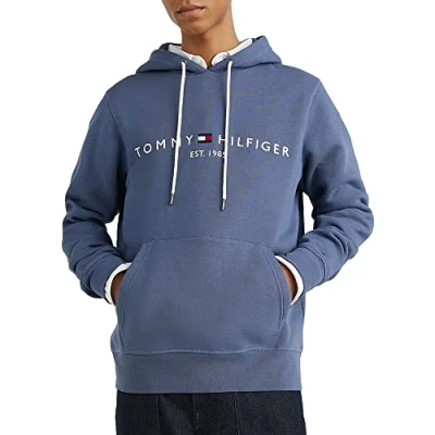 Imagen de Tommy Hilfiger Logo Hoody Mw0mw11599 Sudadera con Capucha, Azul (Faded Indigo), S Hombre