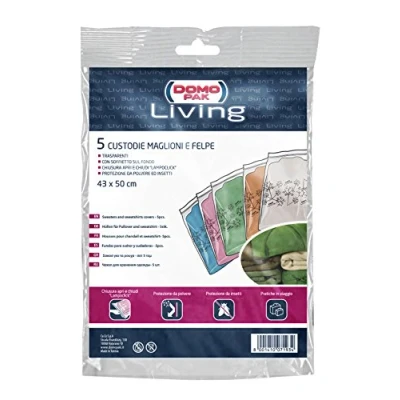Imagen de DOMO PAK LIVING 918045 Fundas de suéteres y Sudaderas, Polietileno, 43 x 50 cm, 5