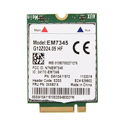 Imagen de Sutinna Tarjeta de módulo, EM7345 04X6014 Módulo 4G LTE WWAN para Thinkpad X250 X1C W550 T450 X240 T440, Soporte LTE/HSPA +