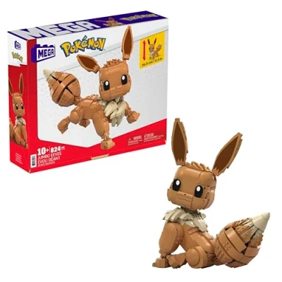 Imagen de Mega Construx Pokémon Pokebola Jumbo Eevee, Figura de Juguete construcción (Mattel GMD34)